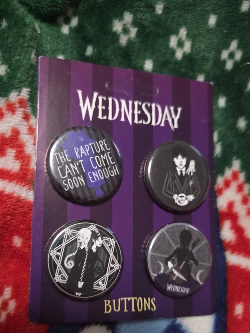 🌼2 For $10🌼Wednesday Character Pin Button Set - Purple